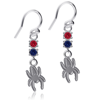 Dayna Designs Sterling Silver Drop with Crystals Earrings with Mascot