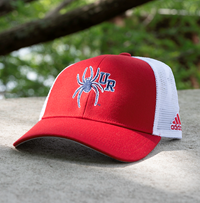 Adidas Trucker Cap with Embroidered Mascot UR in Red