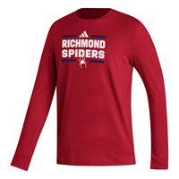 Adidas Long Sleeve Tee with Richmond Spider Mascot in Red