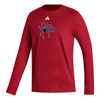 Adidas Long Sleeve Tee with Mascot UR in Red