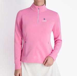 Zero Restriction 1/4 Zip with Mascot Richmond Embroidered in Vibrant Pink