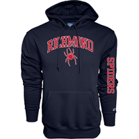 Blue 84 Hoodie with Richmond Mascot and Spiders on Sleeve Navy