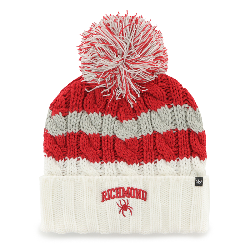 47 Brand Ladies Ash Field Beanie with Richmond Mascot and Large Pom ...