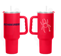 Logo Brands 40 oz Tumbler with Handle and Straw in Red