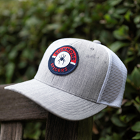 Legacy Trucker Cap with Richmond Mascot Spiders Circle Patch in Grey