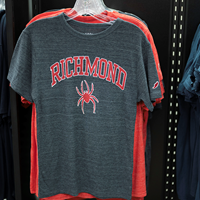 League Tri-Blend Navy Tee with Richmond Mascot in Red Outlined in White