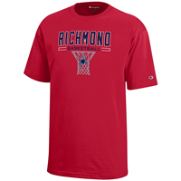 Champion Youth Tee with Richmond Basketball Mascot in Red
