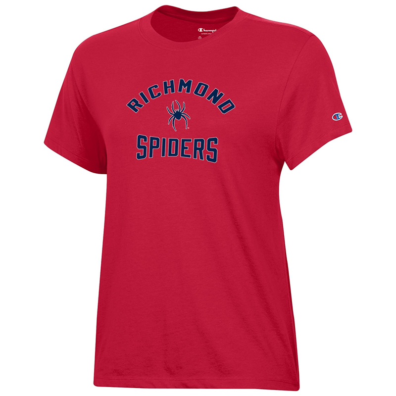 Champion Ladies Tee with Richmond Mascot Spiders in Red UR SpiderShop