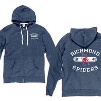 Blue 84 Full Zip Hoodie with Richmond EST 1840 Spiders Front and Back in Heathered Navy