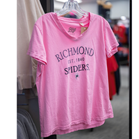 Blue 84 Ladies Cotton Tee with Richmond EST 1840 Spiders Mascot in Pink