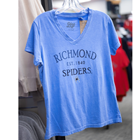 Blue 84 Ladies Cotton Tee with Richmond EST 1840 Spiders Mascot in Periwinkle