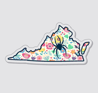 Virginia State Magnet with Floral