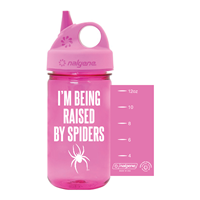 Nalgene 12 oz Sustain Sippie I'm Being Raised by Spiders in Pink