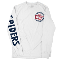 Duck Company Long Sleeve Tee with Mascot Spiders Pennant in White