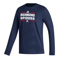 Adidas Cotton Long Sleeve with Richmond Spiders Mascot in Navy