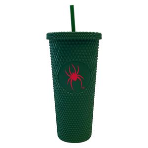 Spirit Products Shine Bright Spider Tumbler with Straw in Wicked Green