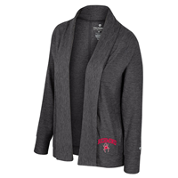 Colosseum Ladies Cardigan with Richmond Mascot in Grey